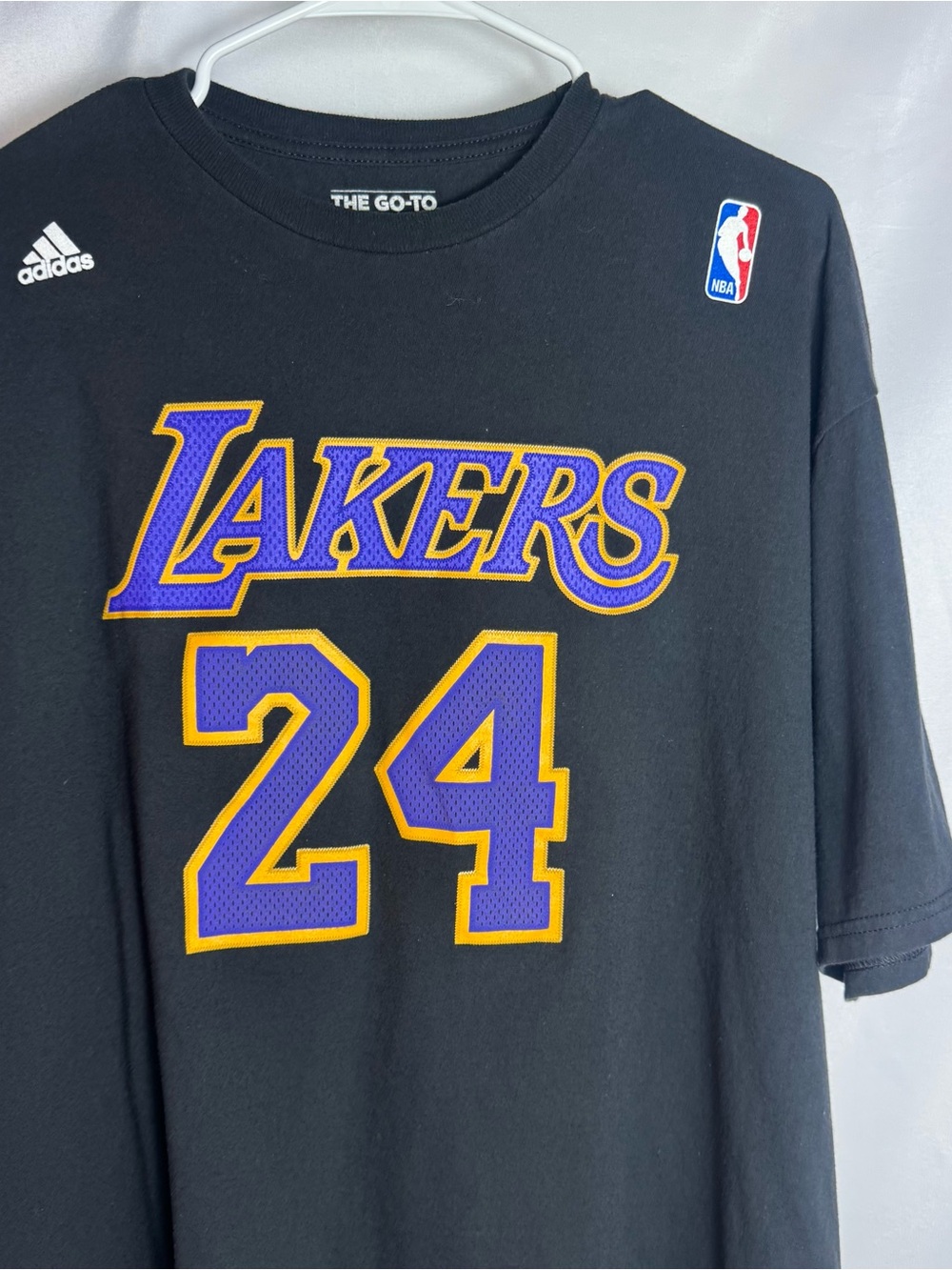 Kobe Bryant Lakers #24 T Shirt Adidas NBA Black Purple Gold Men XXL Black Mamba